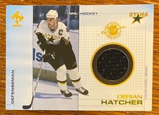 2000-01 PACIFIC PRIVATE STOCK GAME USED GEAR JERSEY RELIC DERIAN HATCHER #35