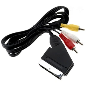 Cable Lead SCART to 3 RCA/Phono Male Composite AV Audio Video for TV/DVD Switch - Afbeelding 1 van 8
