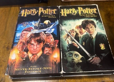 Set of 2 Harry Potter VHS Movies and a Bonus Book - Image 1 of 4