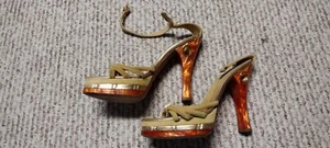 Louis Vuitton Cleo Pompeii Suede Tortoise Shell Italy High Heels 37 1/2 READ! - Picture 1 of 11