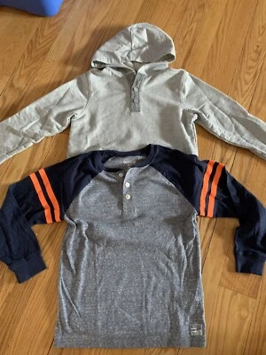 Oshkosh Gray Hoodie & Long Sleeve Tee LOT Boys Size 10 - Image 1 of 4