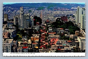 Postcard Vtg Lombard Street The Crookedest In The World San Francisco CA 4x6 - Bild 1 von 2