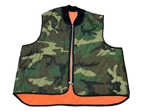 Hunting Vest Mens 3xl Camouflage Reversible Orange Quilted USA - Picture 1 of 8