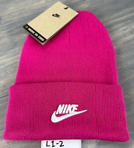 Nike Cuffed Beanie Pink Fuchsia Knit Hat Adult Unisex DJ6224-621 NEW WITH TAGS