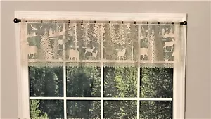 Lodge Hollow Natural Lace Valance 60" x 15" Kitchen Den Living Room Sun Room - Picture 1 of 3