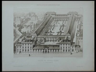 ENCYCLOPEDIE D'ARCHITECTURE n°1 1888 LYCEE MOLIERE, PARIS, 71 RUE DU RANELAGH - Photo 1/2