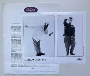 Mellow Man Ace 1989 Press Kit 8x10 Photo Bio Sheet Escape From Havana Hip Hop - Picture 1 of 1