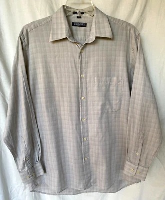 MON de MARCO..LIGHT GRAY..COTTON..BUTTON FRONT..DRESS..SHIRT..sz 16 32/33 - Image 1 of 2