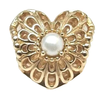 NUEVO💕 Auténtico Pandora Oro 14K Vintage Corazón Perla Dije 750822P Foto 1 de 4