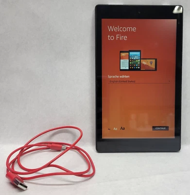 Amazon Fire HD 8 Tablet 6th Gen PR53DC Black - Bundled w/ USB Charger - Image 1 of 4