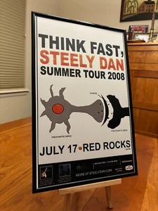 GROSSES 11x17 GERAHMTES STEELY DAN "LIVE IN CONCERT - DENVER RED ROCKS 2008" TOUR POSTER - Bild 1 von 2