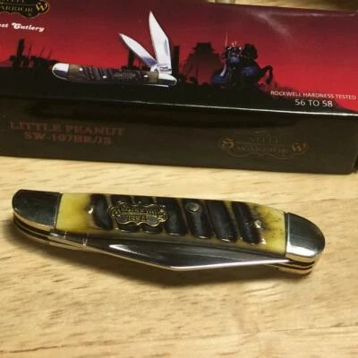 Frost Steel Warrior Little Peanut Chainsaw Bone 2 3/4" Pocket Knife FSW107BRJS - Image 1 of 4