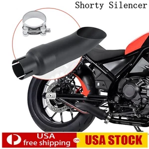 Black Exhaust Shorty Silencer Slip For Honda Rebel CMX1100 2021-2024 OEM system - Picture 1 of 11
