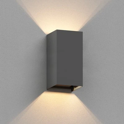 Wandleuchte CUBEL für außen, anthrazit, IP65, Up & Downlight, rechteckig, - Bild 1 von 4