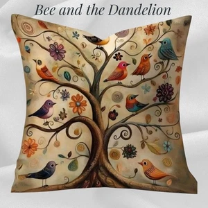 Birds in Tree of Life Design Cushion COVER 45cms X 45cms - Picture 1 of 6