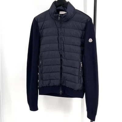 Cárdigan Moncler tejido acolchado tricot azul marino 137633530 Foto 1 de 4