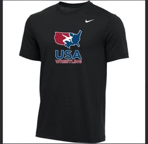 Camiseta Dri-Fit de lucha libre Nike para hombre EE. UU., color: negra, talla mediana, nueva con etiquetas - Imagen 1 de 1