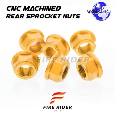 Gold Rear Sprocket Nuts M8 For MV Agusta Brutale 4 cylinders 990 R 09 10 11 12 - Image 1 of 3