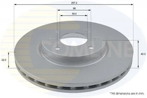 FRONT BRAKE DISCS SET BRAKING DISCS PAIR FOR FIAT FIORINO 1.4 L COMLINE - Picture 1 of 4
