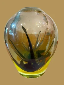 Vintage Dominik Labino Hand Blown Art Glass Vase Signed Dated 1969 5”Hx4”D - Picture 1 of 16