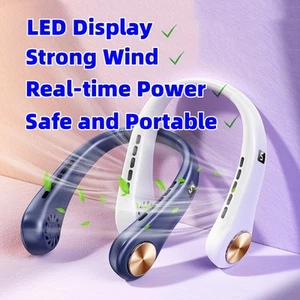 New Mini Neck Fan Portable Bladeless Hanging Neck Rechargeable Air Cooler Mini S - Picture 1 of 11