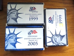 Bulk Lot of 3 United Sates Proof Sets:  1999 - 1999 - 2005 K1 - Picture 1 of 1