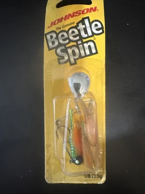 🌟 Johnson Beetle Spin 1/8 oz. Señuelo de pesca suave de 3,5 g (#BSVP1/8-BCO) 🌟 Foto 1 de 2