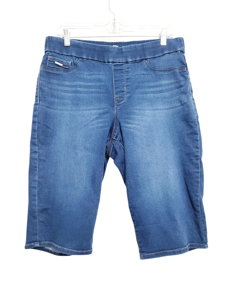 Pantalones Cortos Nine West Jeans Heidi Pull-On Skimmer Para Mujer Talla 12 Azul Elastizado Denim Foto 1 de 4