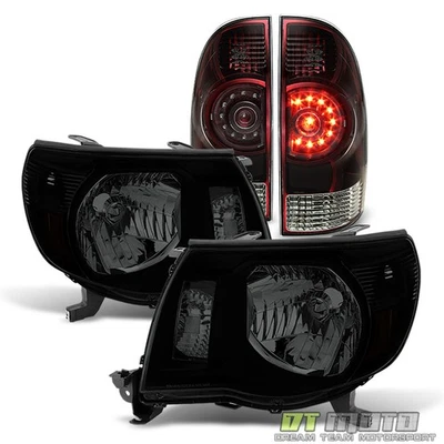 Faros para camioneta Toyota Tacoma 2005-2011 + luces traseras de humo rojas lámparas de freno Foto 1 de 4