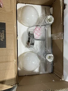 Living District Collier Wall Sconce Light LD2315C Double Light Fixture Chrome - Picture 1 of 2