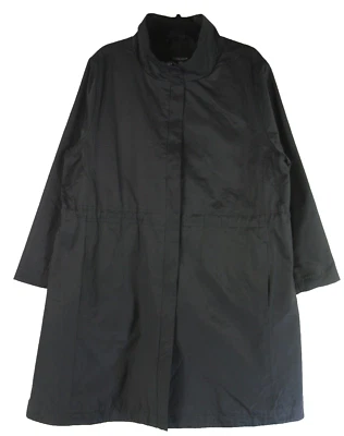 NUEVO Abrigo Eileen Fisher Mezcla Algodón Negro Talla XL #C4256 Foto 1 de 4