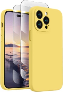 FireNova iPhone 14 Pro Case Yellow Silicone - Camera Protection Shockproof - Picture 1 of 5