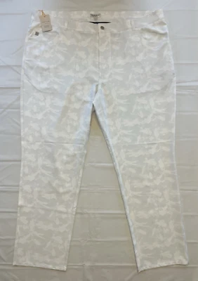 Novo com etiquetas Peter Millar Crown Sport 5 bolsos pincelada camuflagem branco cinza masculino 48x34 - Imagem 1 de 4