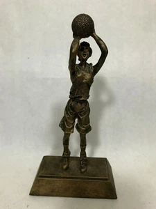 Female Basketball Trophy Resin Gold 9" Tall - Picture 1 of 3
