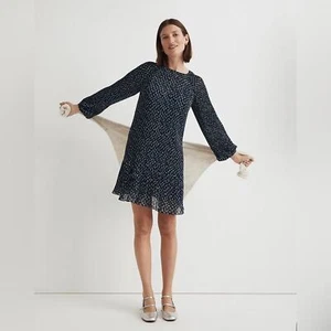 Madewell Crinkle Georgette Mini Dress in Floral Size L NO123 - Picture 1 of 7