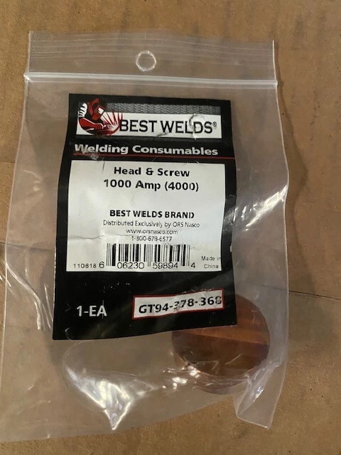 Cabeza y tornillo BEST WELDS GT94-378-368, para antorcha de ranurado de arco GT-4000 Foto 1 de 1