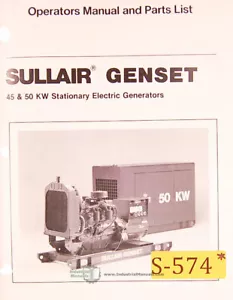 Generadores eléctricos estacionarios Sullair 45, 50 KW Genset piezas de operación manual - Imagen 1 de 3