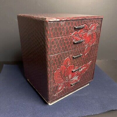 Japanese Small Chest Antique Tansu Dansu Storage Safe Box Wood Handmade F/S • 197.74$