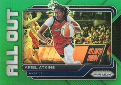 2023 Panini Prizm WNBA ARIEL ATKINS #15 GREEN PRIZM ALL OUT INSERT MYSTICS - Image 1 of 2