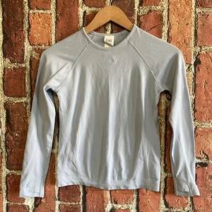 Athleta Girl Power Up Long Sleeve Light Blue Size Small 7 Compression Thumbholes - Picture 1 of 6