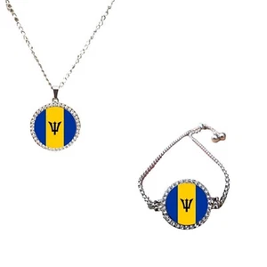 Set Of 2 Barbados Silver Colour Bracelet And Necklace And Gift Boxes - Picture 1 of 6