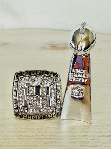 2007 New York Giants Championship Ring + Trophy, US SHIP Eli Manning Cover