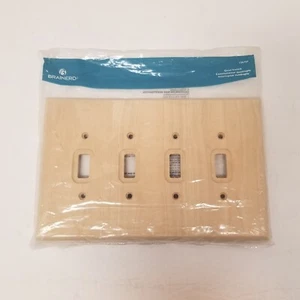 Brainerd Holz quadratisch 4-Gang Standard Knebel Wandplatte, helles Holz (Menge 2) - Bild 1 von 3