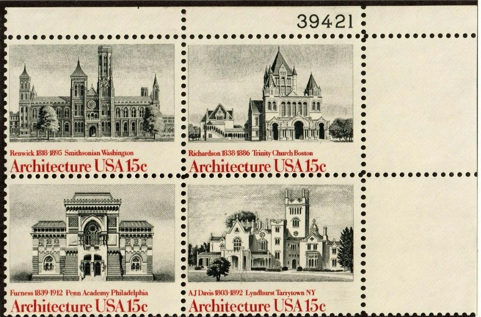 Scott 1838-1841 15¢ American Architecture MNH Free shipping in USA! - Image 1 of 1