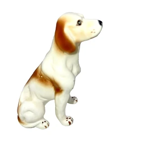 Irish Setter Figurine Ceramic White and Caramel Pointer Dog in Sitting Position - Picture 1 of 7