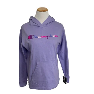 Champion Womens Hoodie Sweatshirt Size XS Long Sleeve Purple Logo Graphic NEW - Picture 1 of 6