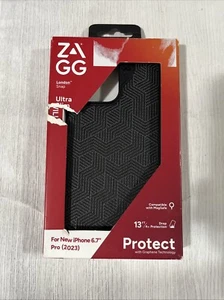 ZAGG London Snap Stylish Fabric MagSafe Case for iPhone 15 Pro Max - Black - Picture 1 of 1
