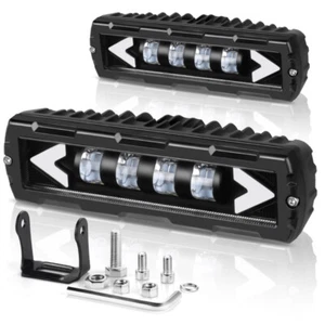 2X 6in LED Work Light Bar Driving White Yellow Pods DRL Offroad Fog Spot SUV ATV - Foto 1 di 11