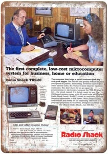 Radio Shack TRS-80 Insegna Riproduzione Vintage Metallica D81 - Foto 1 di 2