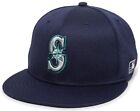Seattle Mariners MLB OC Sports Navy Blue Flat Brim Hat Cap Adult Mens Adjustable